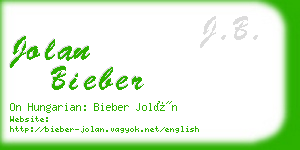 jolan bieber business card